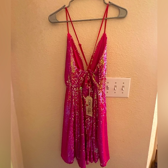 NWTs Pink Bling Sequin southern fried chics sexy dress - Picture 6 of 10